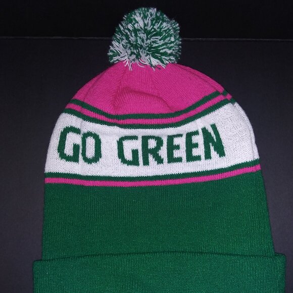 Go Pink -Go Green Sparrow Winter Pompom Hat Ruffneck One Size Fits All - Picture 2 of 7